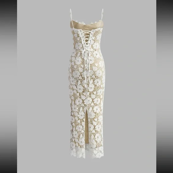 Semi- Sheer Double Layer Lace Dress- XS - Picture 2 of 5